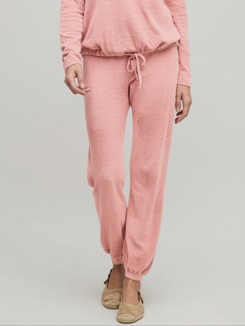 BAREFOOT DREAMS Cozy Chic Ultra Lite Track Lounge Pant Joggers Peach Rose Size S